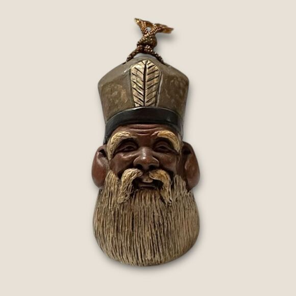 Vintage 1960s Japanese Ceramic Clay Bell Seven Gods of Fortune - Jurojin. RARE - Picture 3 of 14